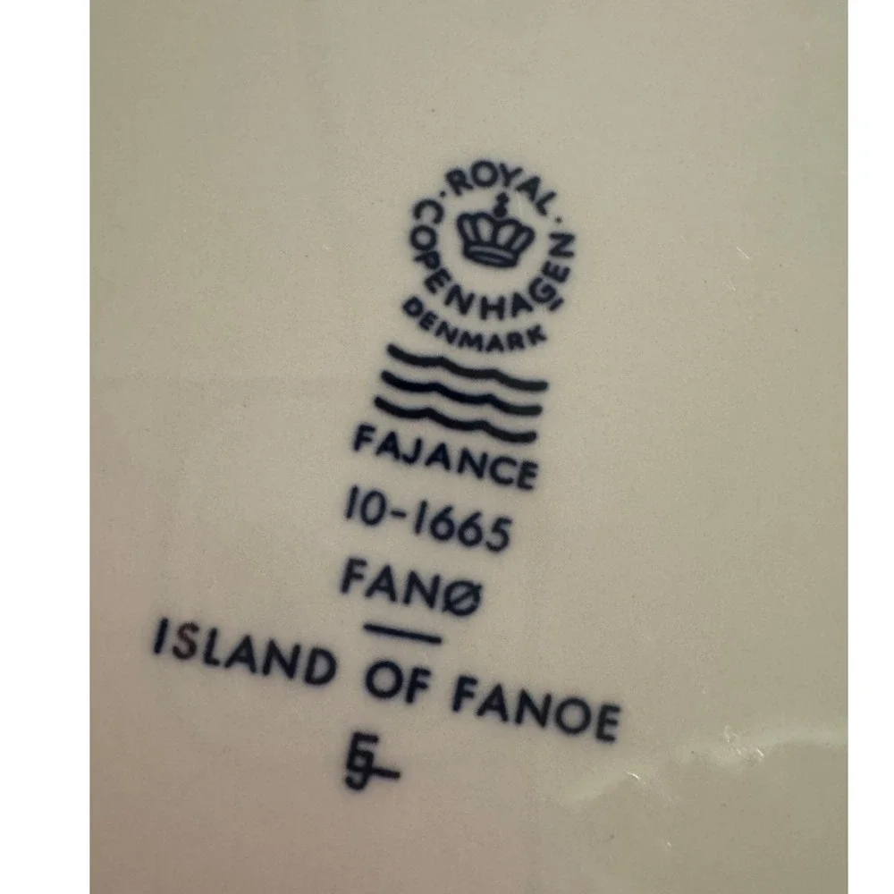 Royal Copenhagen Fano Plate‎ Denmark Fajance Blue White Island Scene